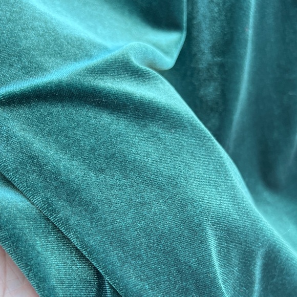 CeCe Deep Green Velvet Blouse - Picture 6 of 6